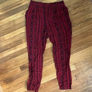 Linen High Waisted Aztec Patterned Jogger Pants!